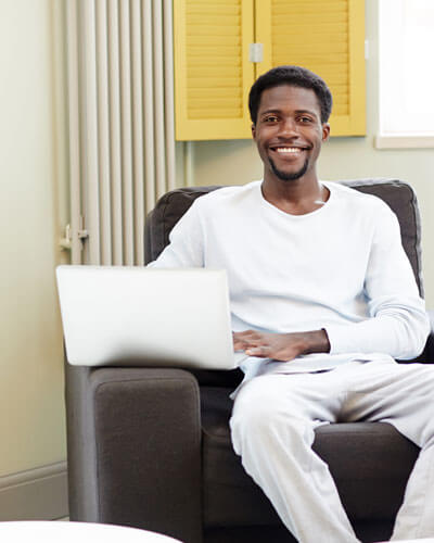 Job search on laptop